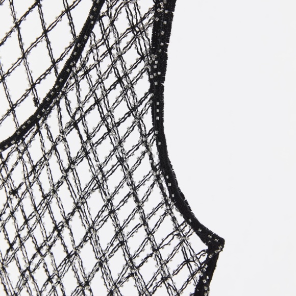 NWT Zara Rhinestone Mesh Top - Picture 2 of 4